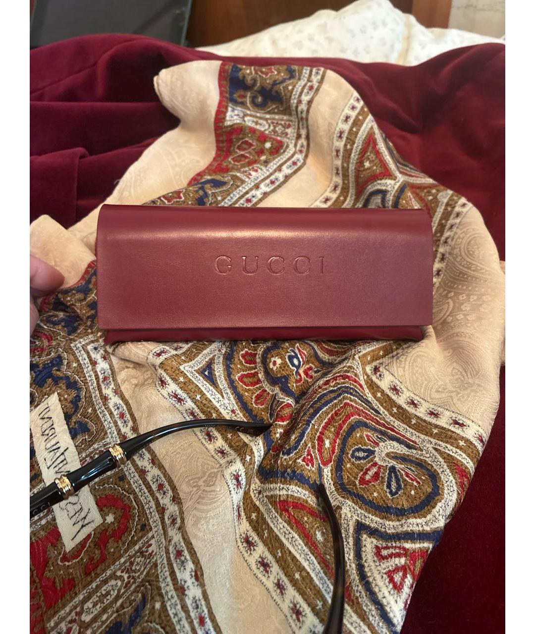 GUCCI Коричневые пластиковые солнцезащитные очки, фото 4