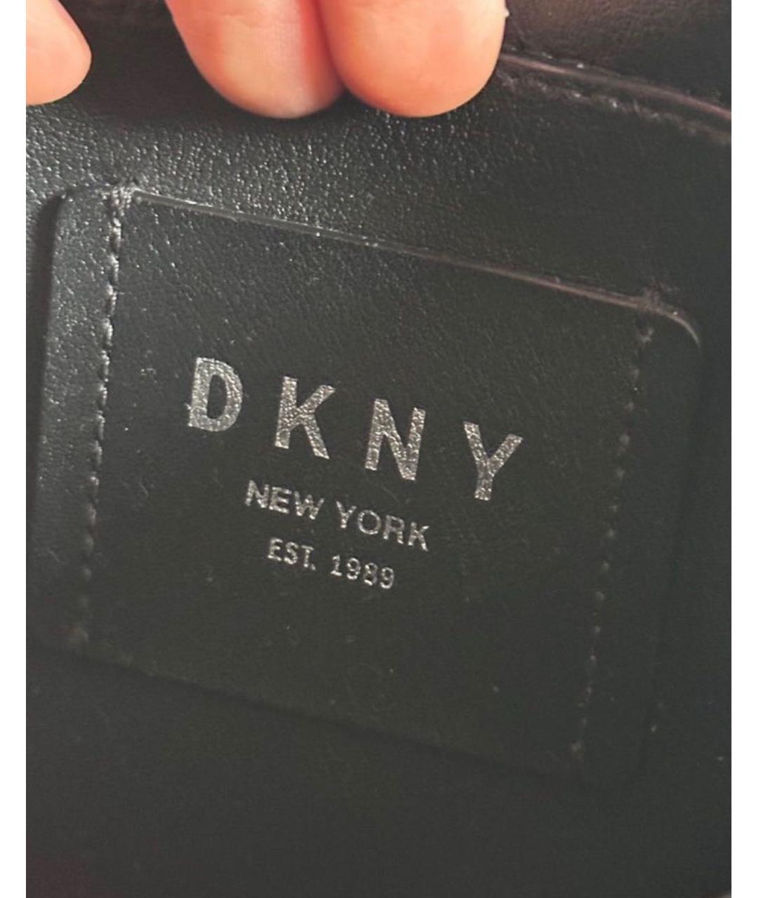 DKNY Темно-синяя сумка через плечо из искусственной кожи, фото 4