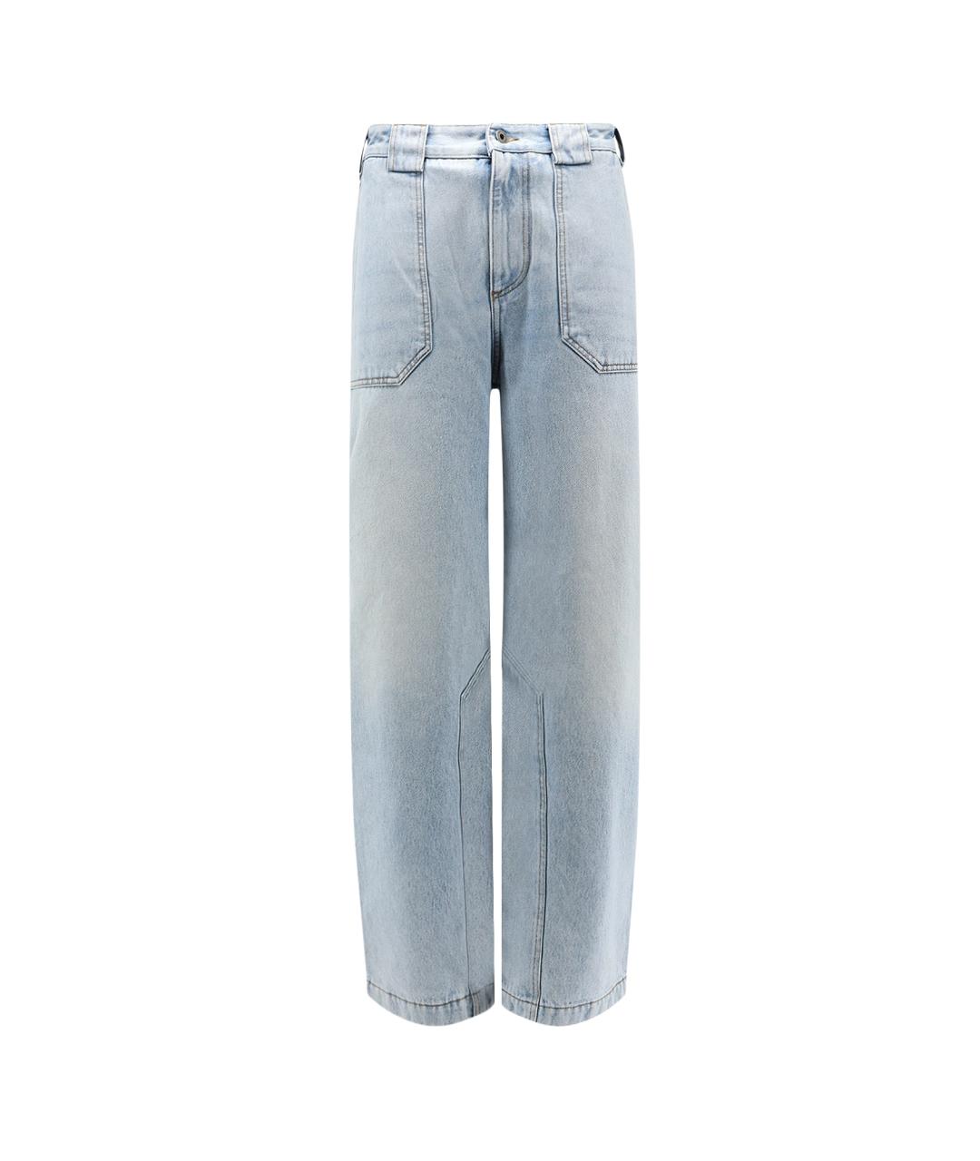 LOEWE Голубые хлопковые прямые джинсы, фото 1