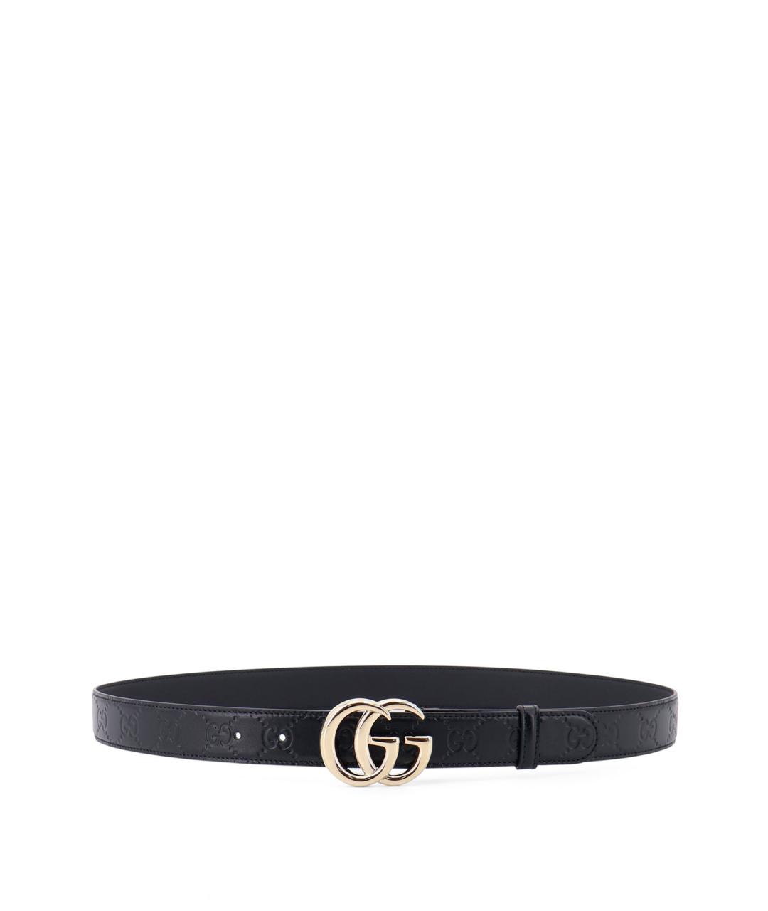 GUCCI Черный кожаный ремень, фото 1