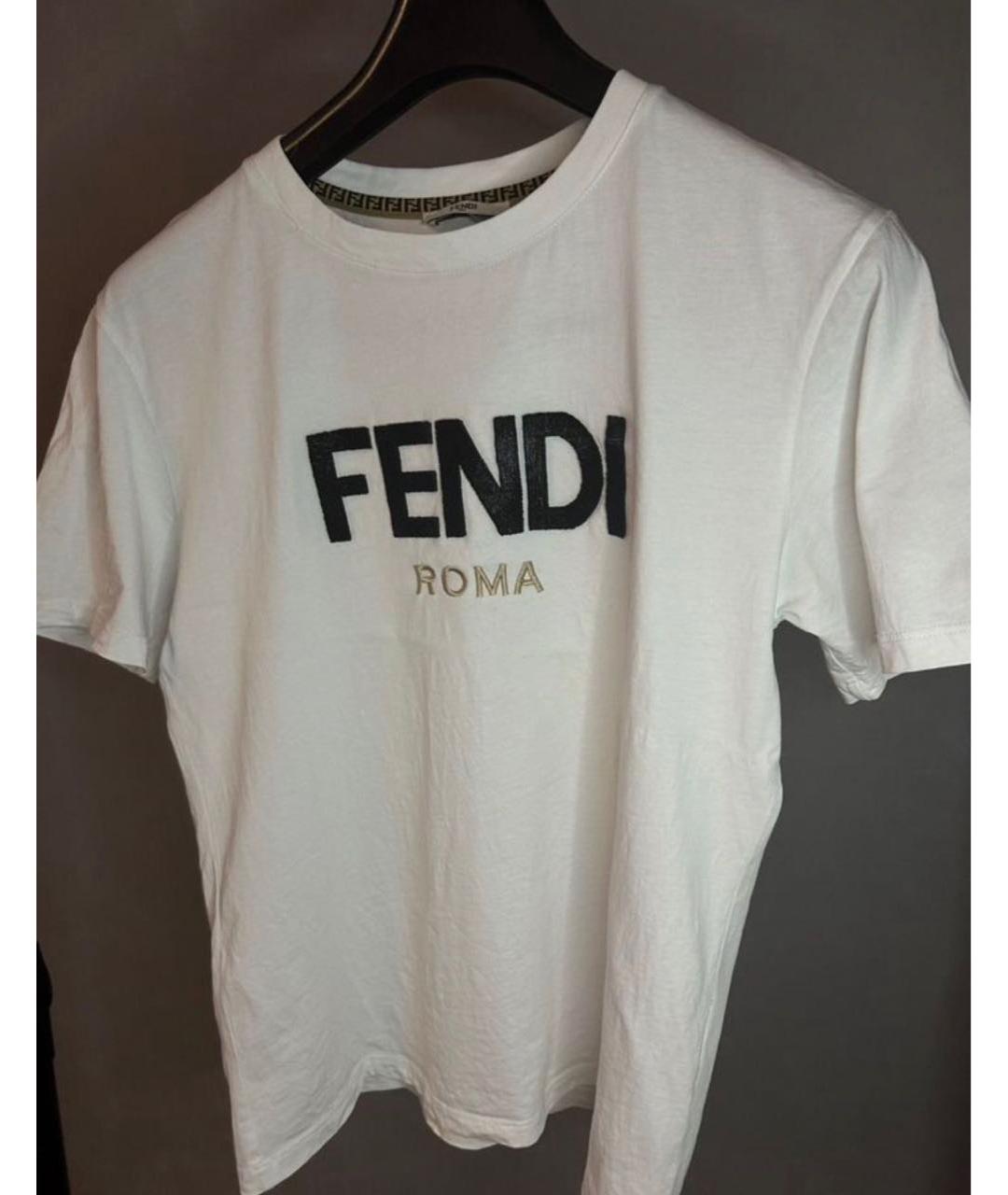 FENDI Белая хлопковая футболка, фото 2