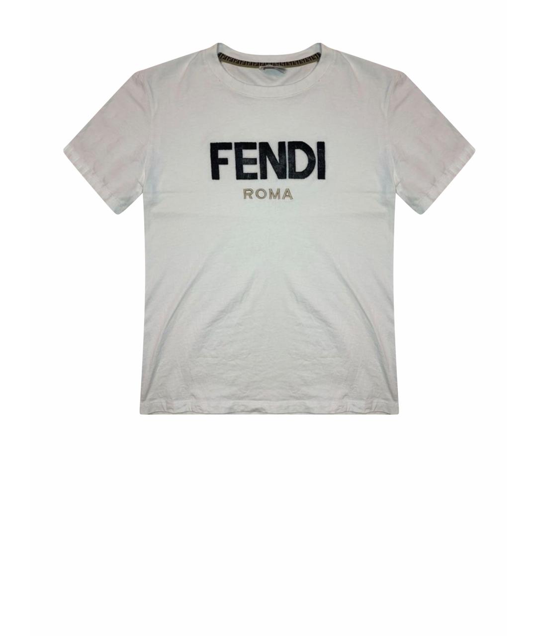 FENDI Белая хлопковая футболка, фото 1