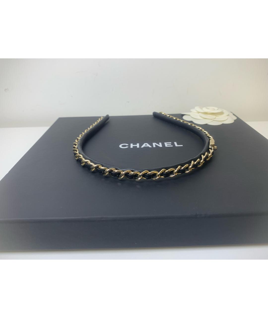 CHANEL Черный ободок, фото 5