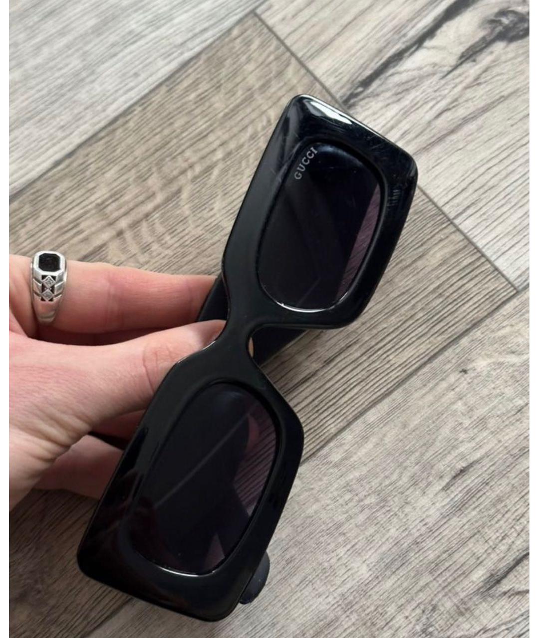 GUCCI Черные пластиковые солнцезащитные очки, фото 3