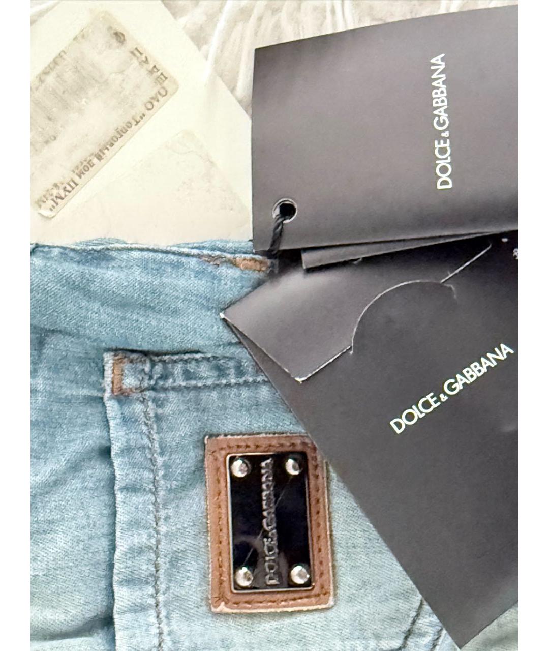 DOLCE&GABBANA Голубые хлопковые брюки и шорты, фото 5