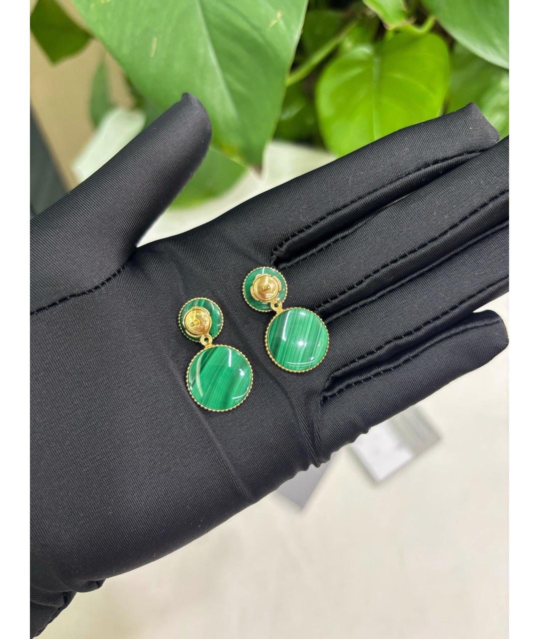 CHRISTIAN DIOR Зеленые серьги из розового золота, фото 7