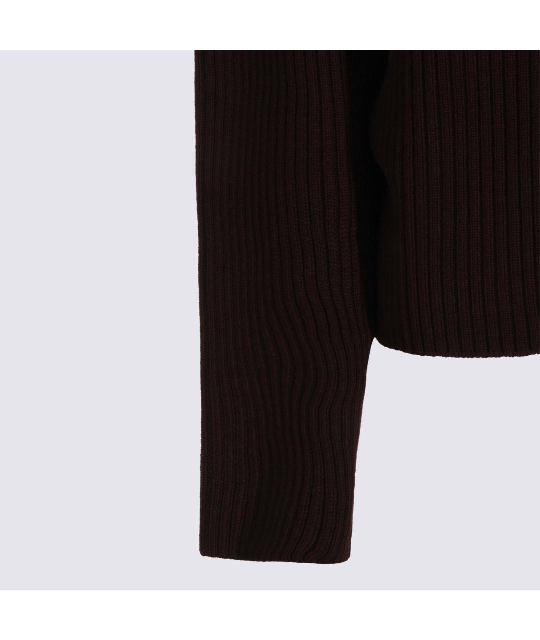 COURREGES Коричневый шерстяной джемпер / свитер, фото 4