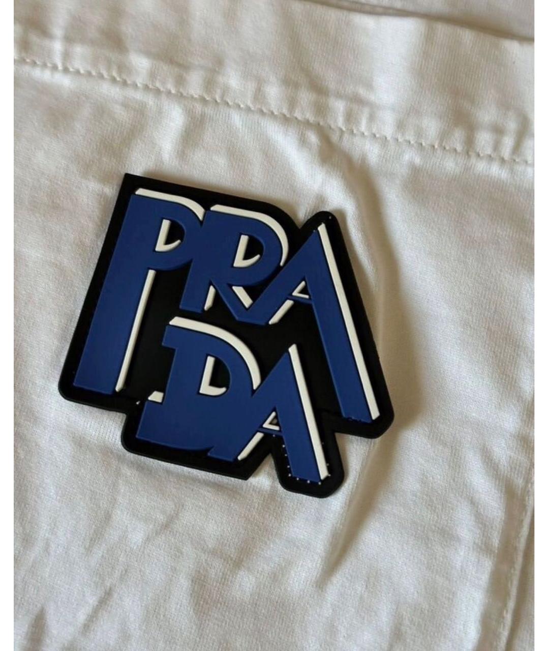 PRADA Белая хлопковая футболка, фото 2