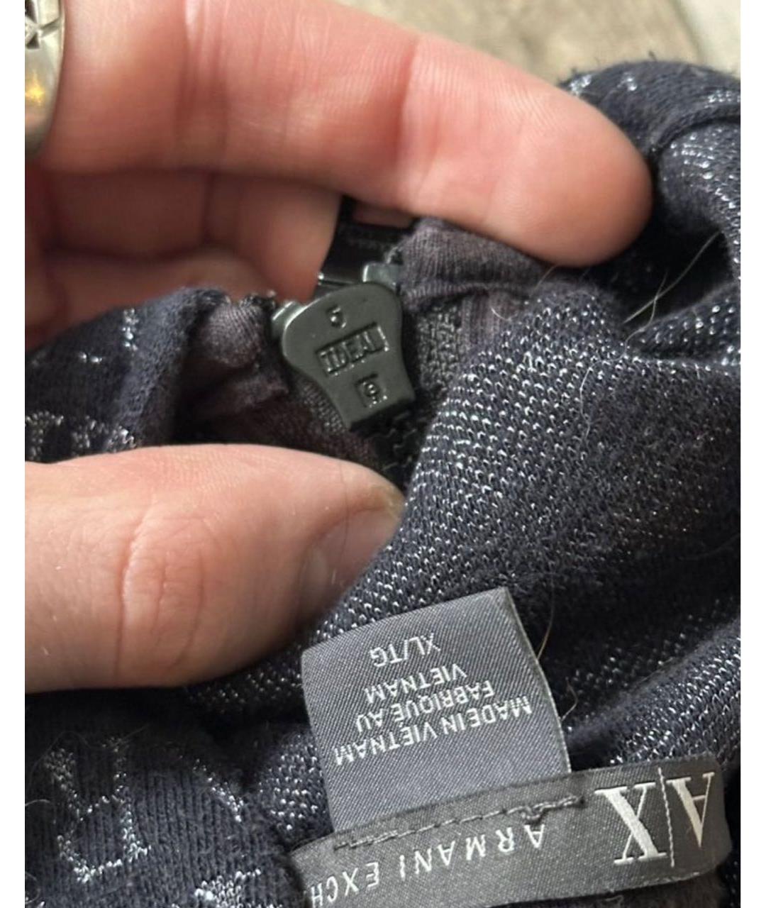 ARMANI EXCHANGE Темно-синий полиэстеровый костюм с брюками, фото 5