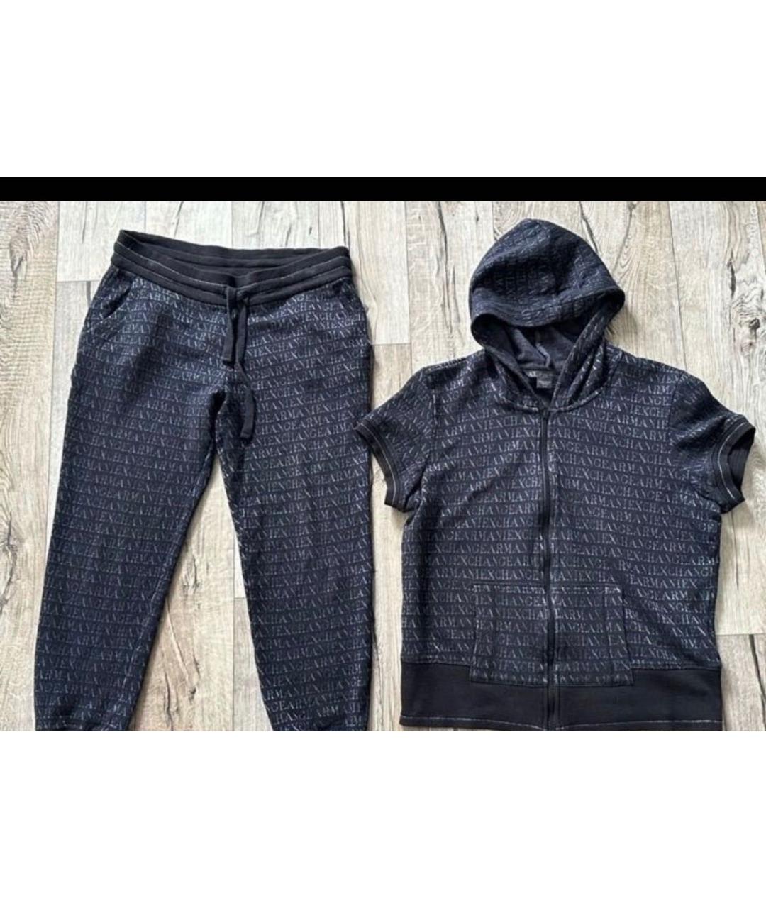 ARMANI EXCHANGE Темно-синий полиэстеровый костюм с брюками, фото 2