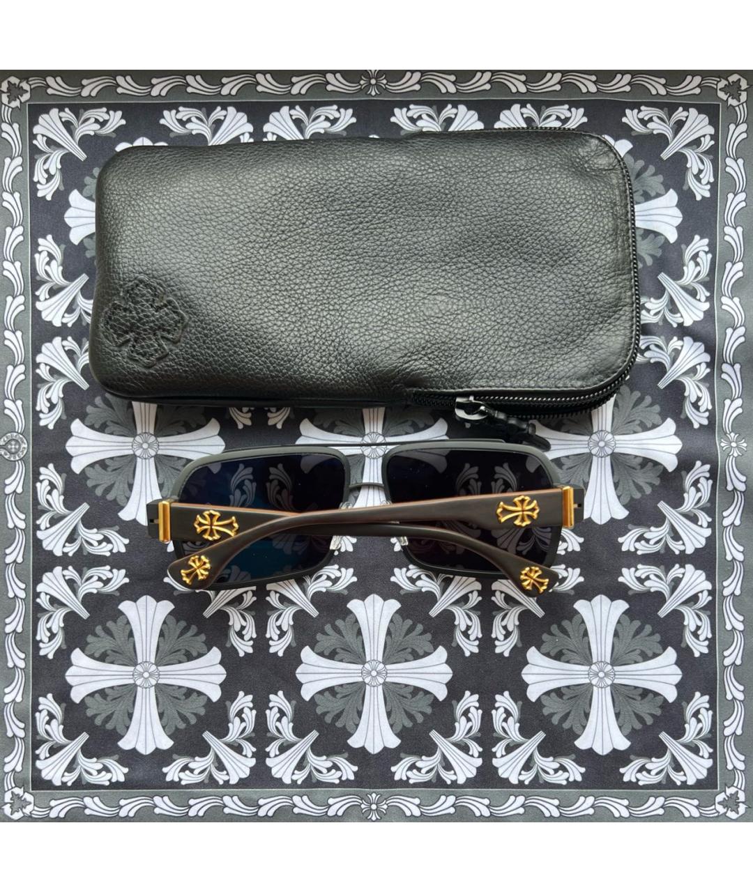 CHROME HEARTS Черные деревянные солнцезащитные очки, фото 7
