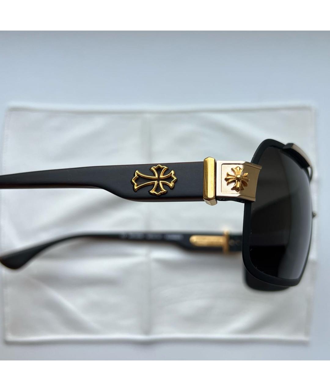 CHROME HEARTS Черные деревянные солнцезащитные очки, фото 3