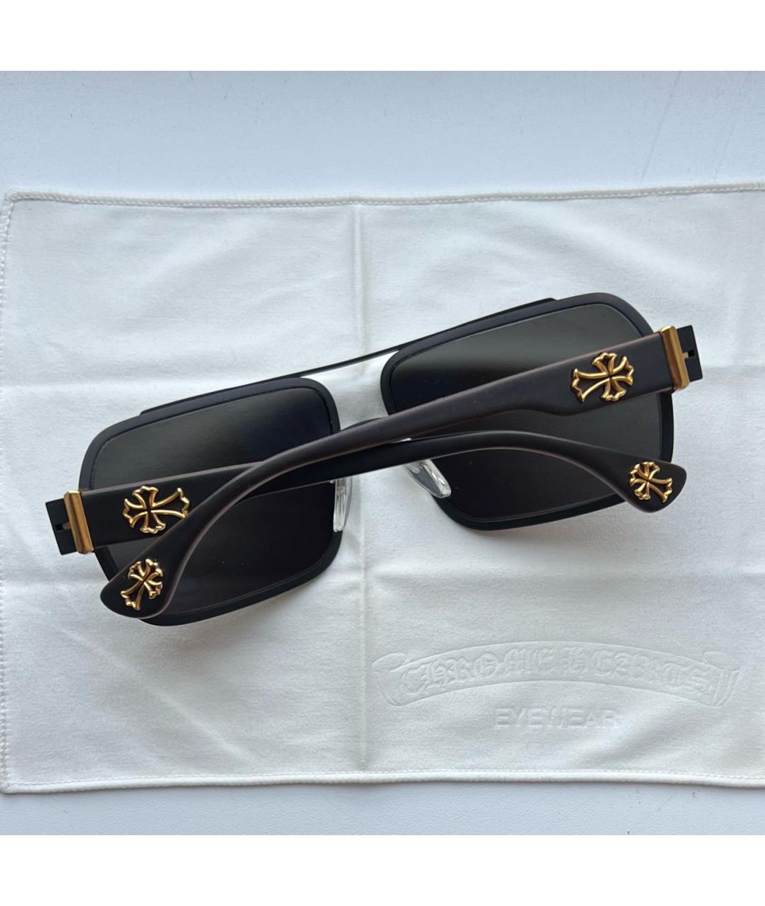 CHROME HEARTS Черные деревянные солнцезащитные очки, фото 2