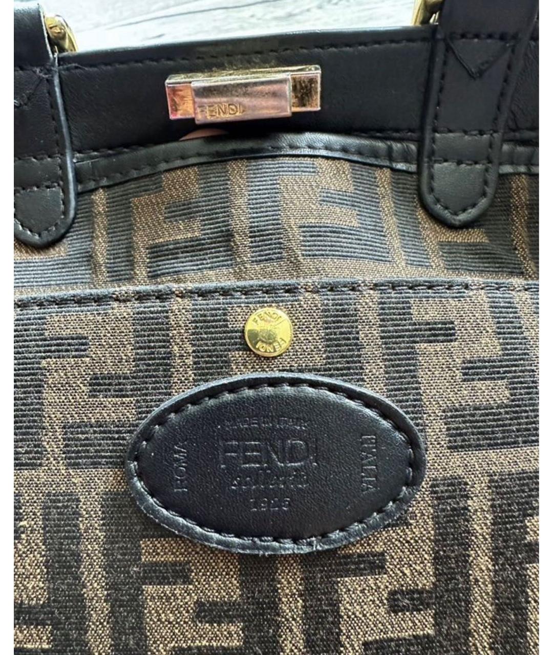 FENDI Коричневая тканевая сумка через плечо, фото 5