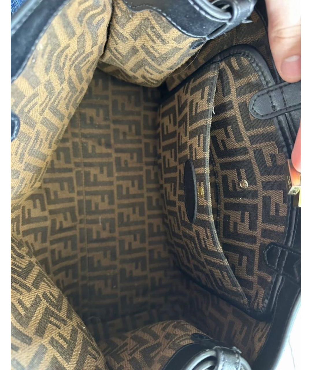 FENDI Коричневая тканевая сумка через плечо, фото 3