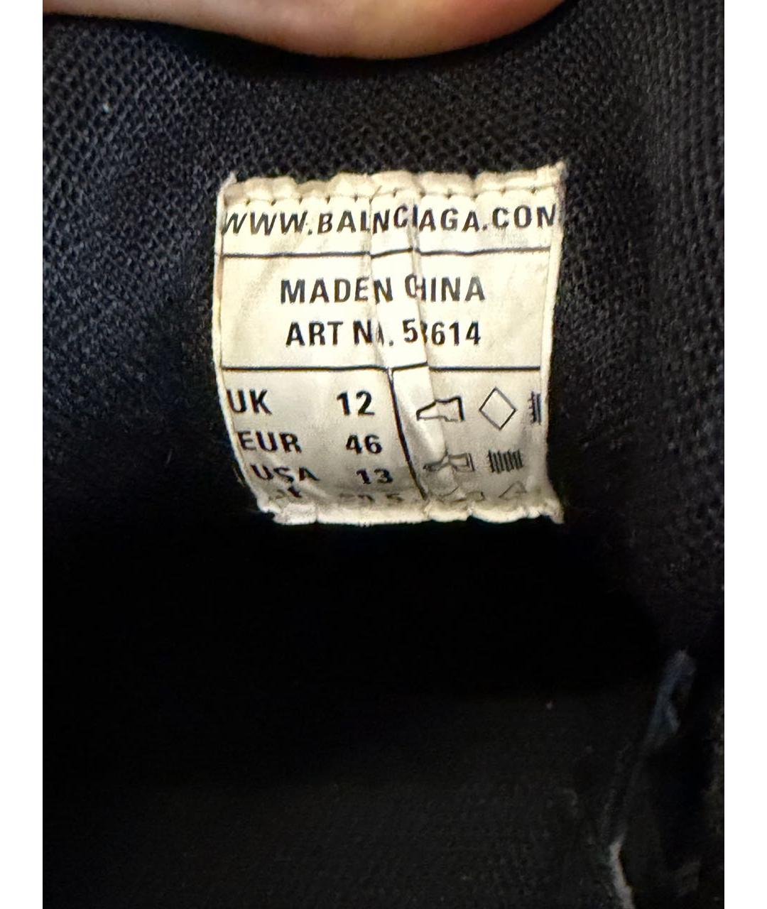 BALENCIAGA Черные низкие кроссовки / кеды из искусственной кожи, фото 4