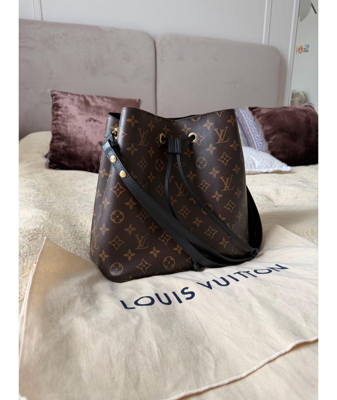 LOUIS VUITTON Коричневая кожаная сумка через плечо, фото 2