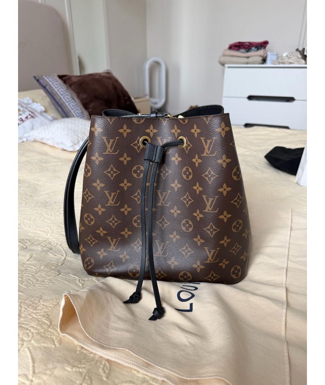 LOUIS VUITTON Коричневая кожаная сумка через плечо, фото 8