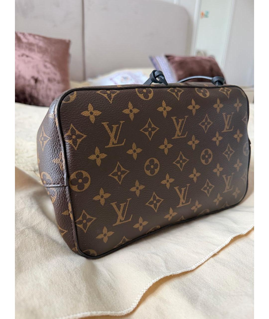 LOUIS VUITTON Коричневая кожаная сумка через плечо, фото 7