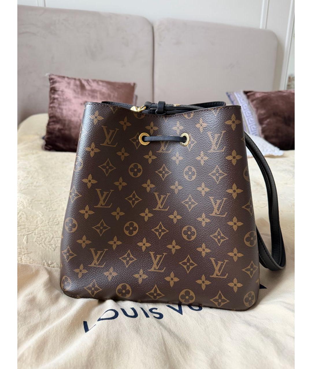 LOUIS VUITTON Коричневая кожаная сумка через плечо, фото 3