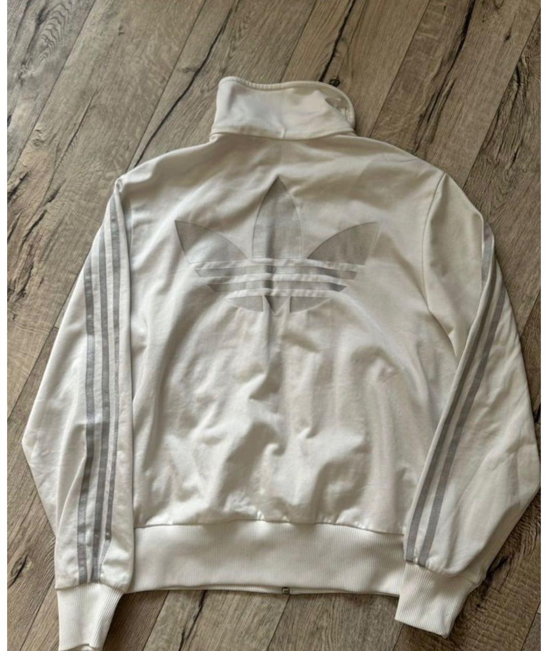 ADIDAS Белая хлопковая спортивная куртка, фото 2