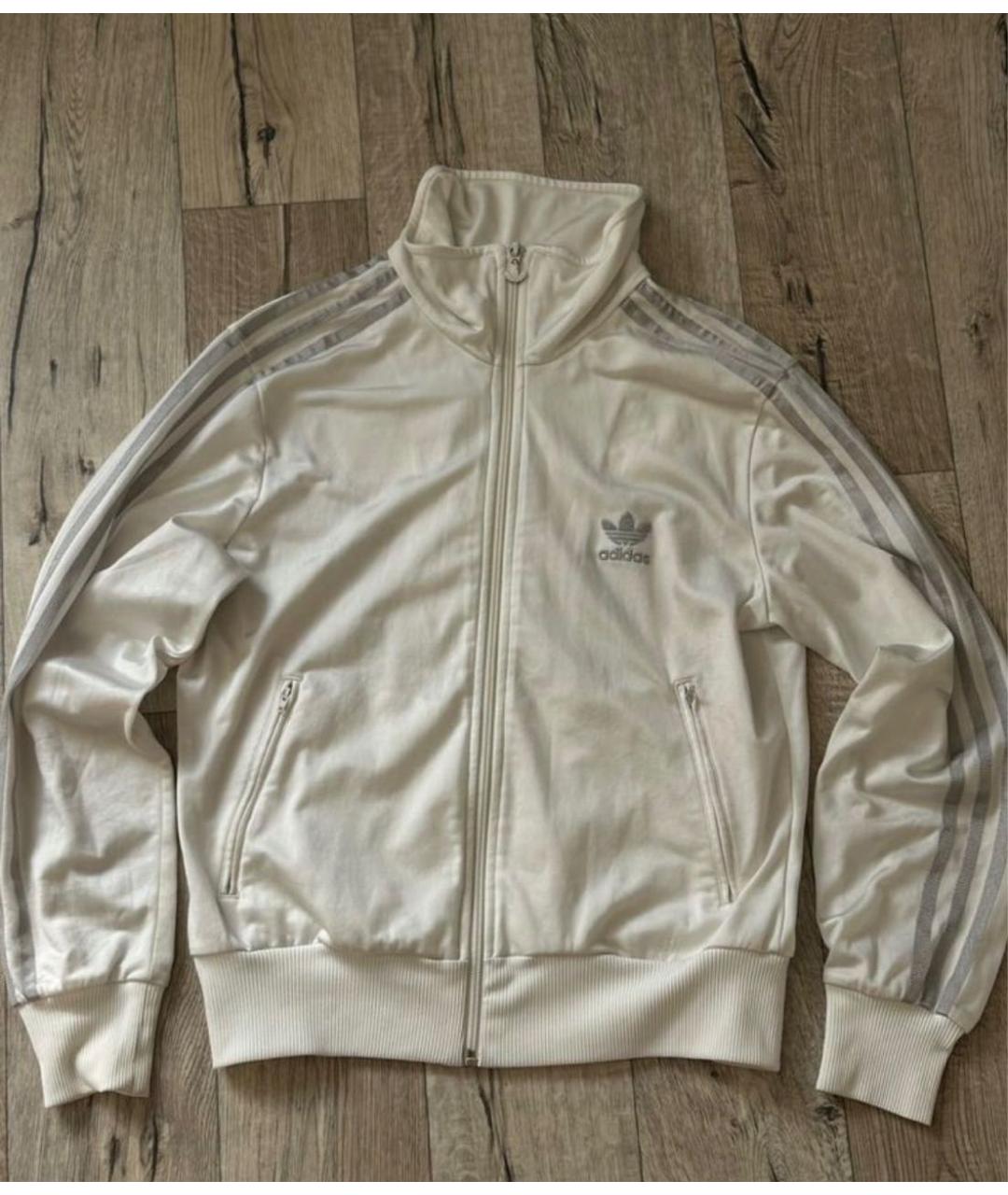 ADIDAS Белая хлопковая спортивная куртка, фото 5