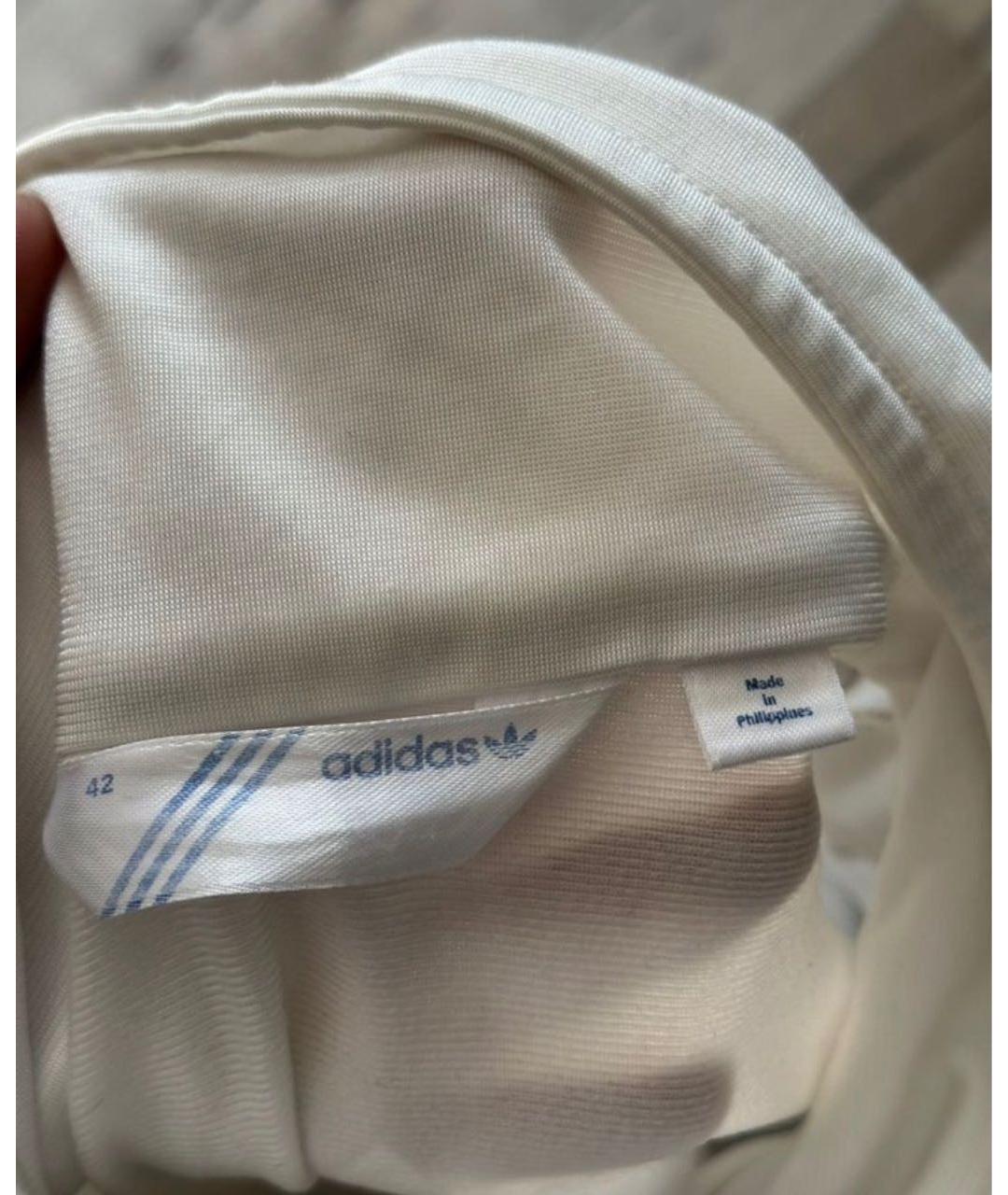 ADIDAS Белая хлопковая спортивная куртка, фото 3