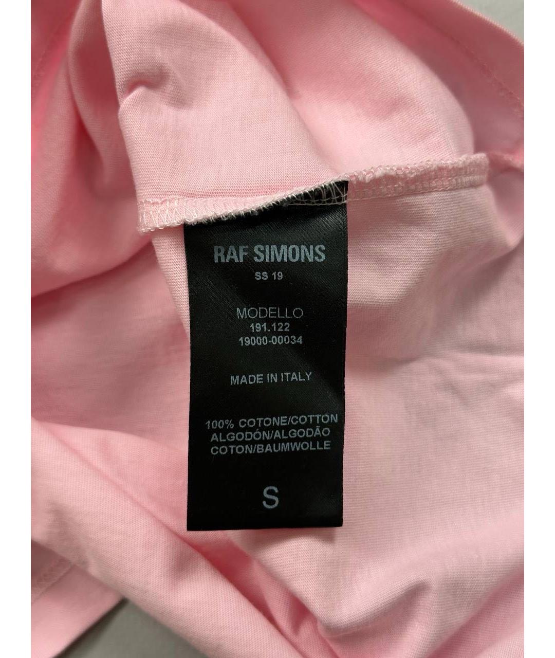 RAF SIMONS Розовая хлопковая футболка, фото 7