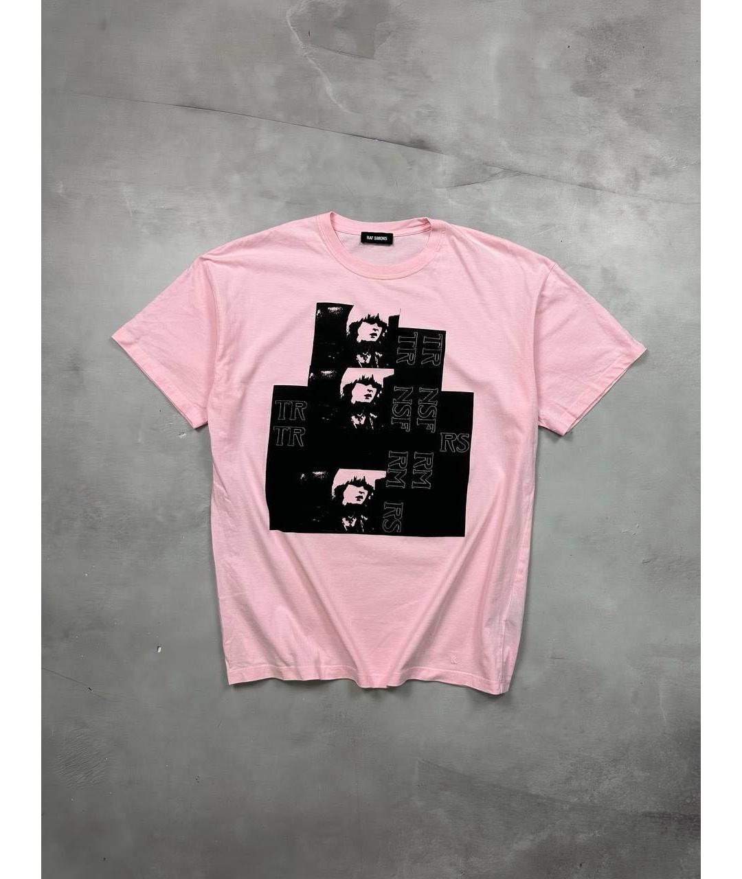 RAF SIMONS Розовая хлопковая футболка, фото 9