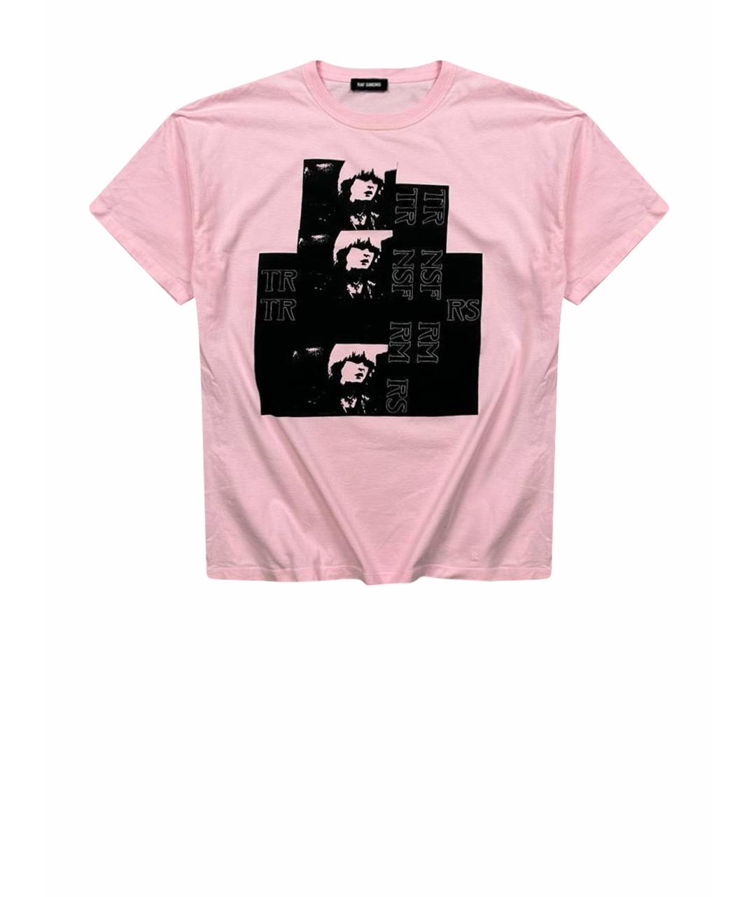 RAF SIMONS Розовая хлопковая футболка, фото 1