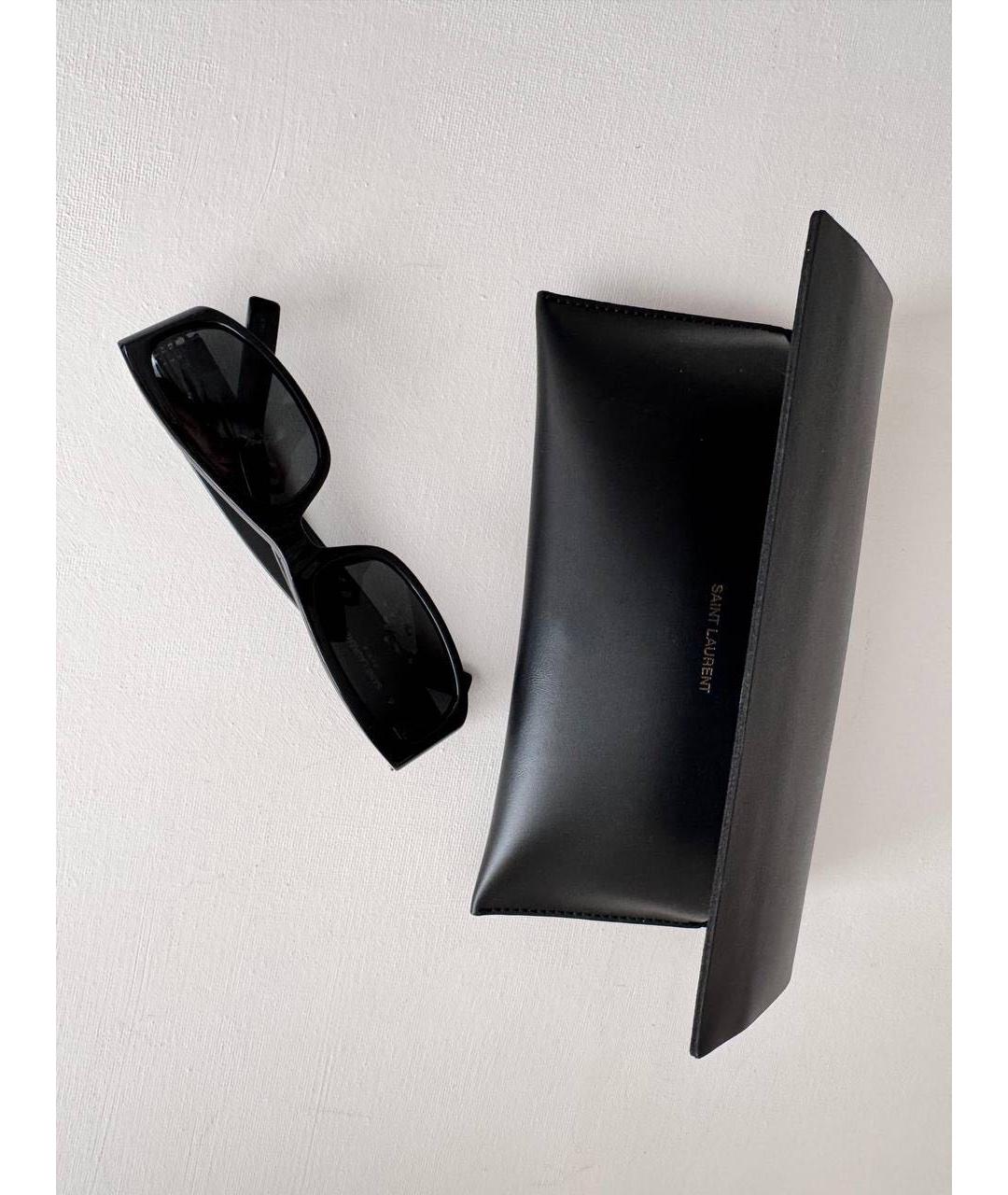 SAINT LAURENT Черные пластиковые солнцезащитные очки, фото 4