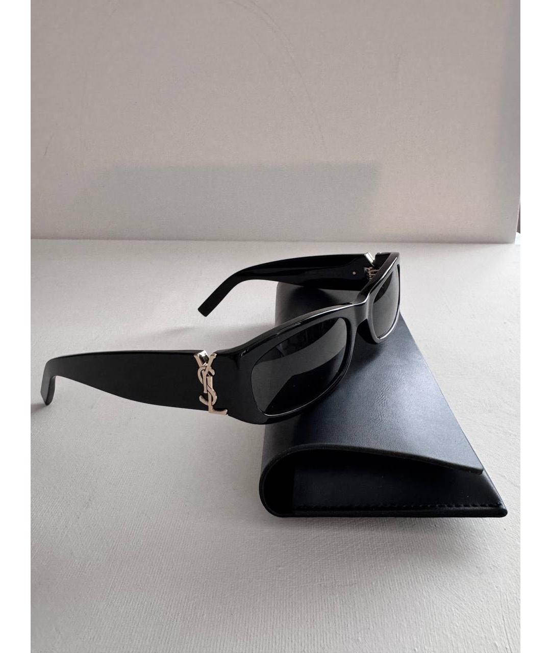 SAINT LAURENT Черные пластиковые солнцезащитные очки, фото 5