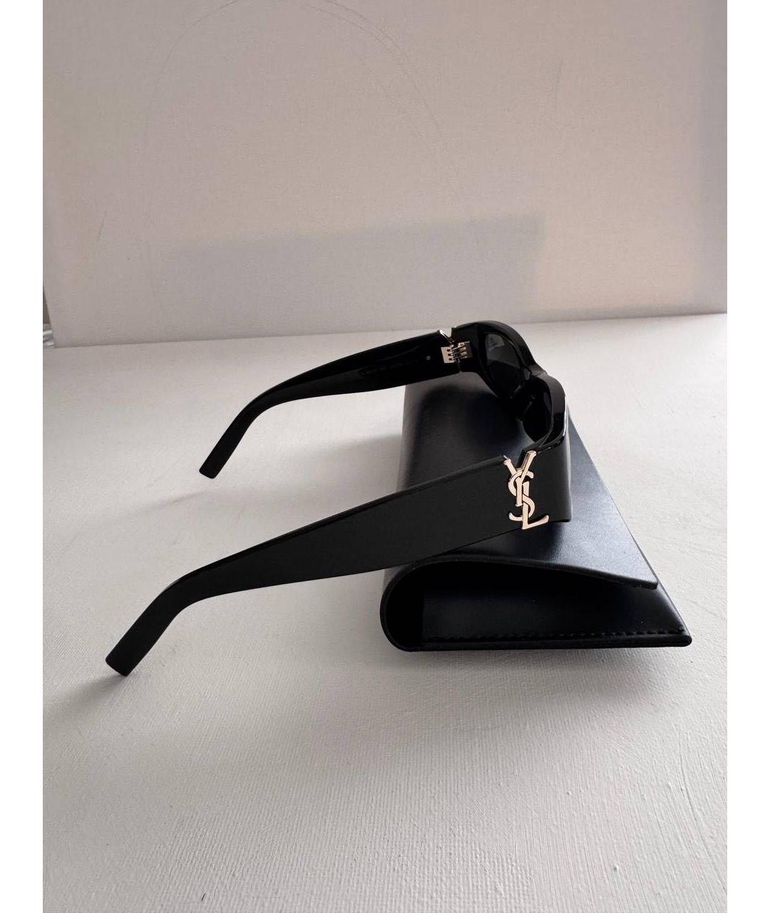 SAINT LAURENT Черные пластиковые солнцезащитные очки, фото 2