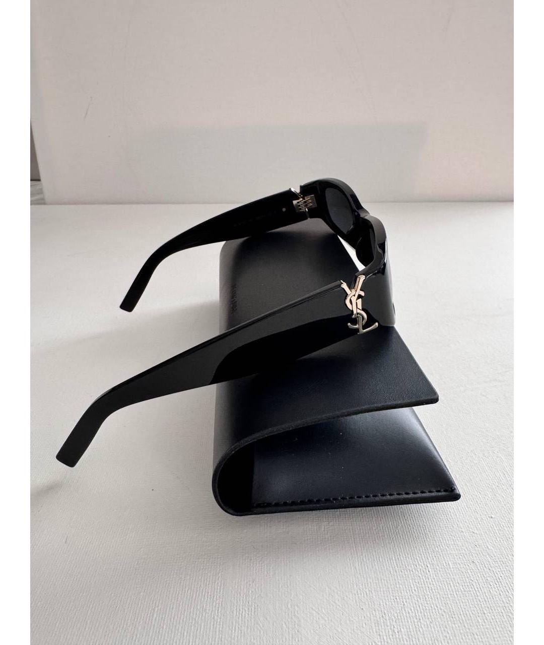 SAINT LAURENT Черные пластиковые солнцезащитные очки, фото 3