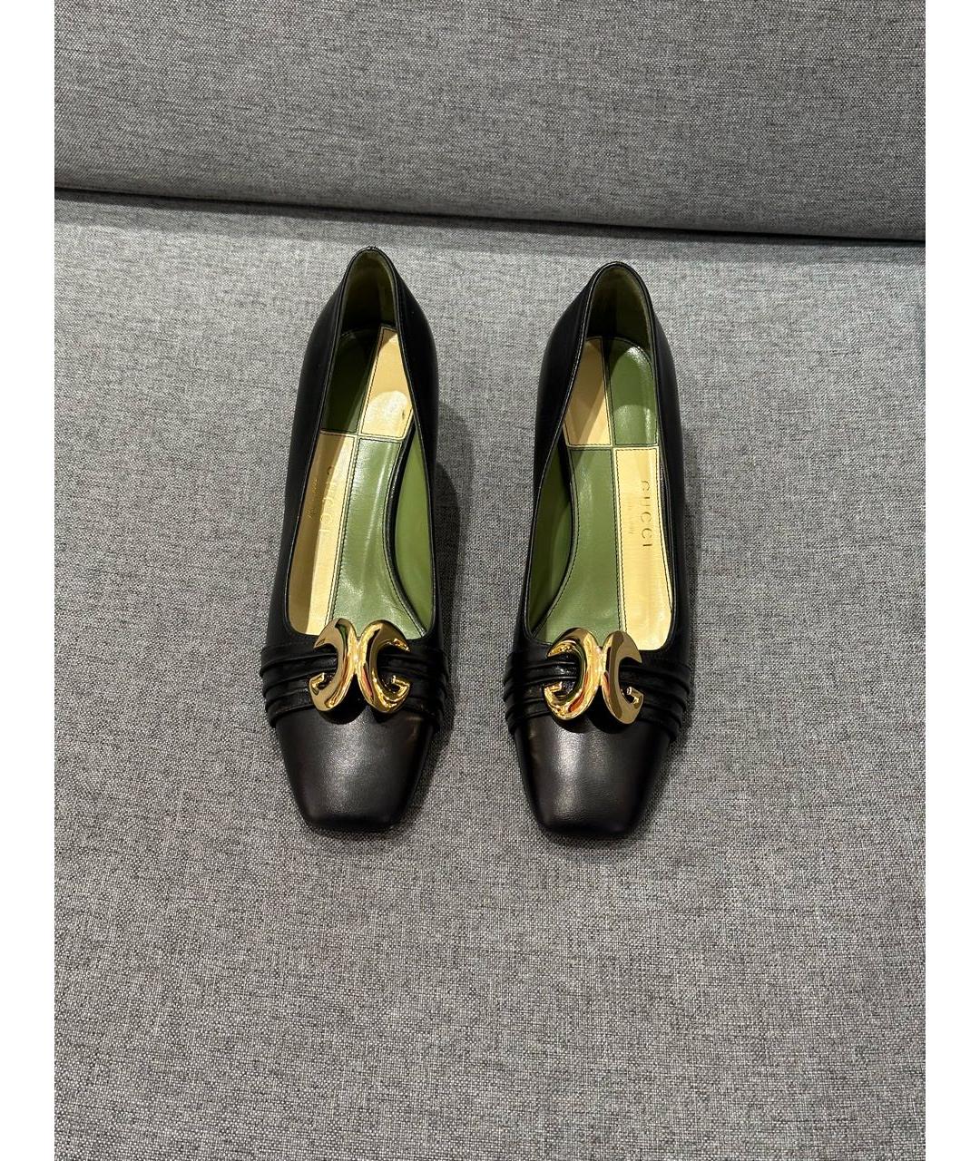 GUCCI Черные кожаные туфли, фото 3