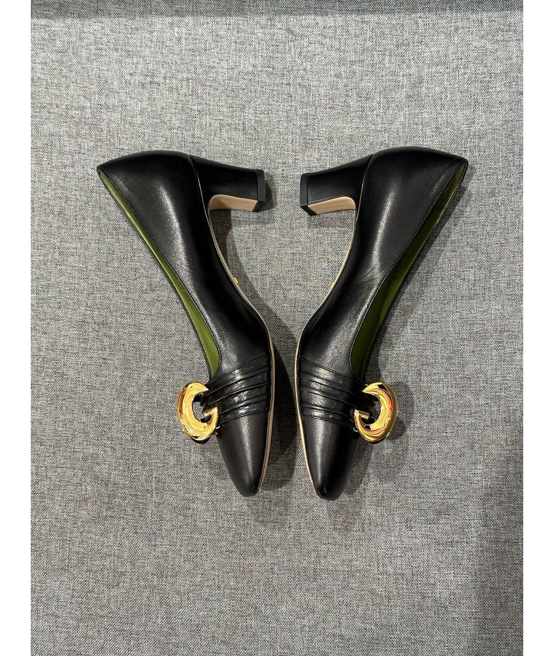 GUCCI Черные кожаные туфли, фото 4