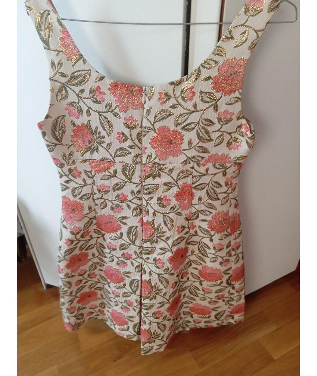 FLORE FLORE Оранжевое ацетатное коктейльное платье, фото 2