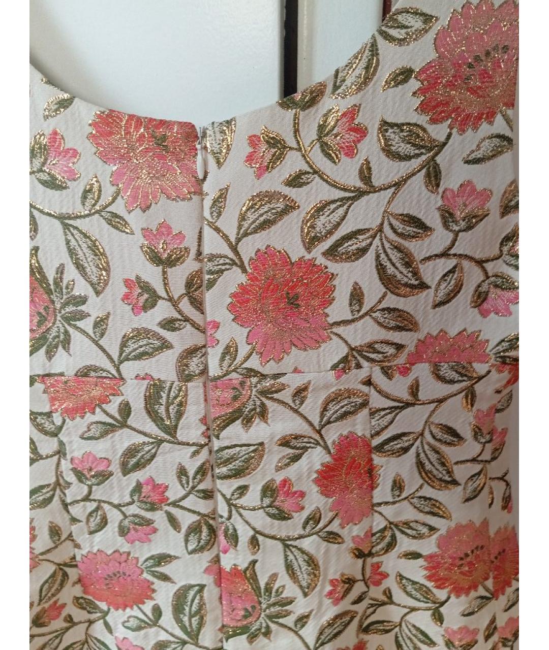 FLORE FLORE Оранжевое ацетатное коктейльное платье, фото 3