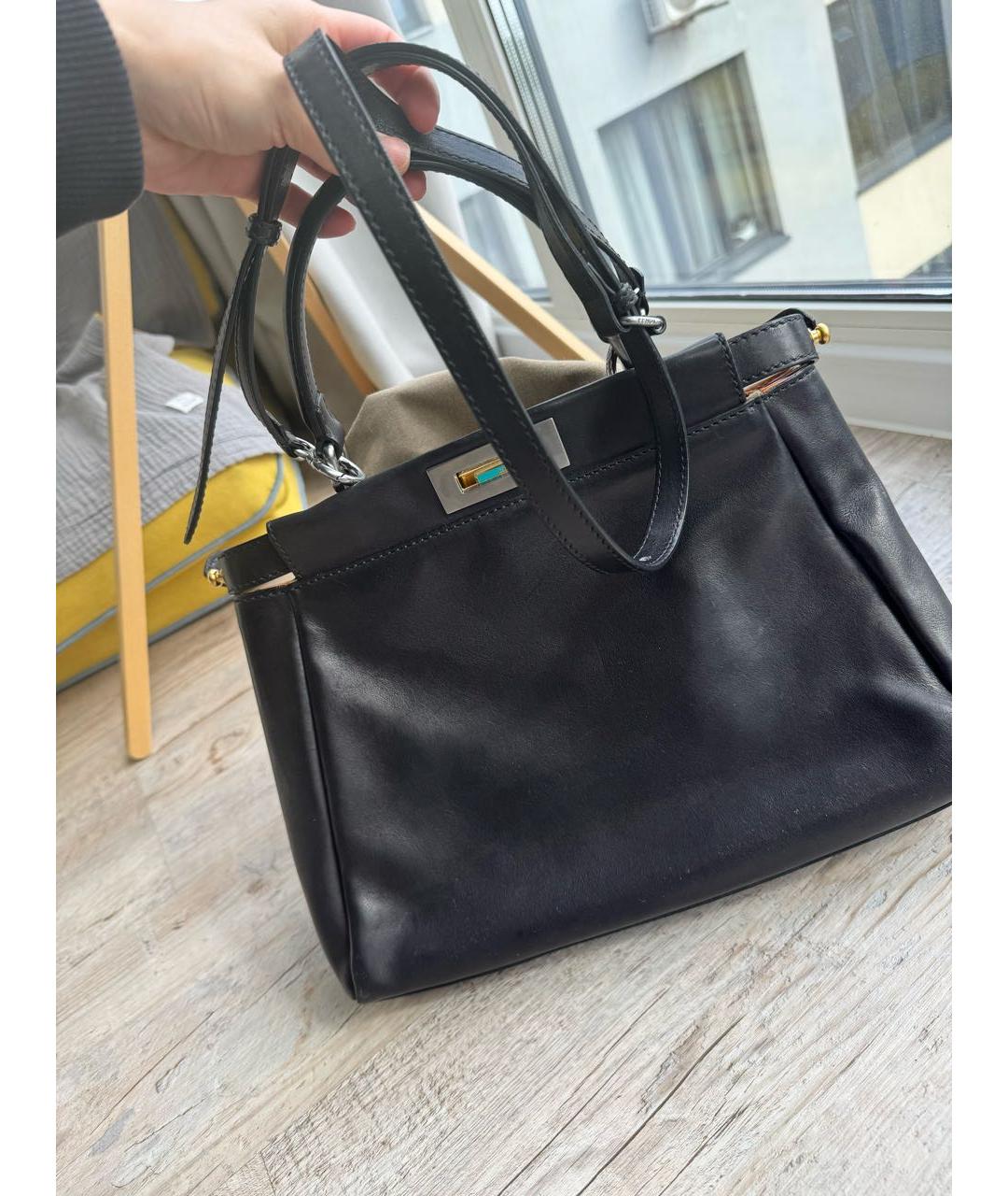 FENDI Черная кожаная сумка через плечо, фото 2