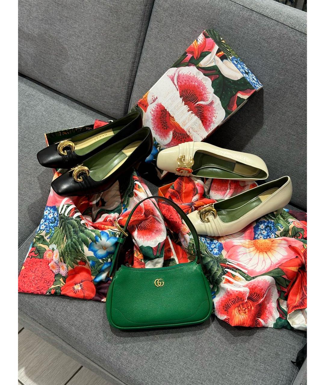 GUCCI Бежевые кожаные туфли, фото 7
