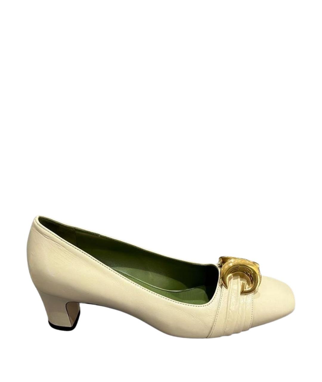 GUCCI Бежевые кожаные туфли, фото 1
