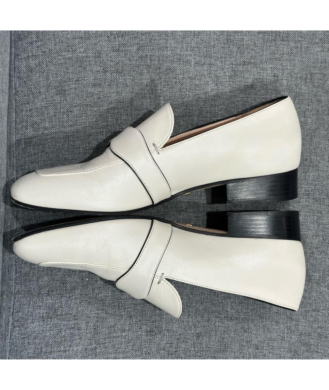 GUCCI Белые кожаные лоферы, фото 6