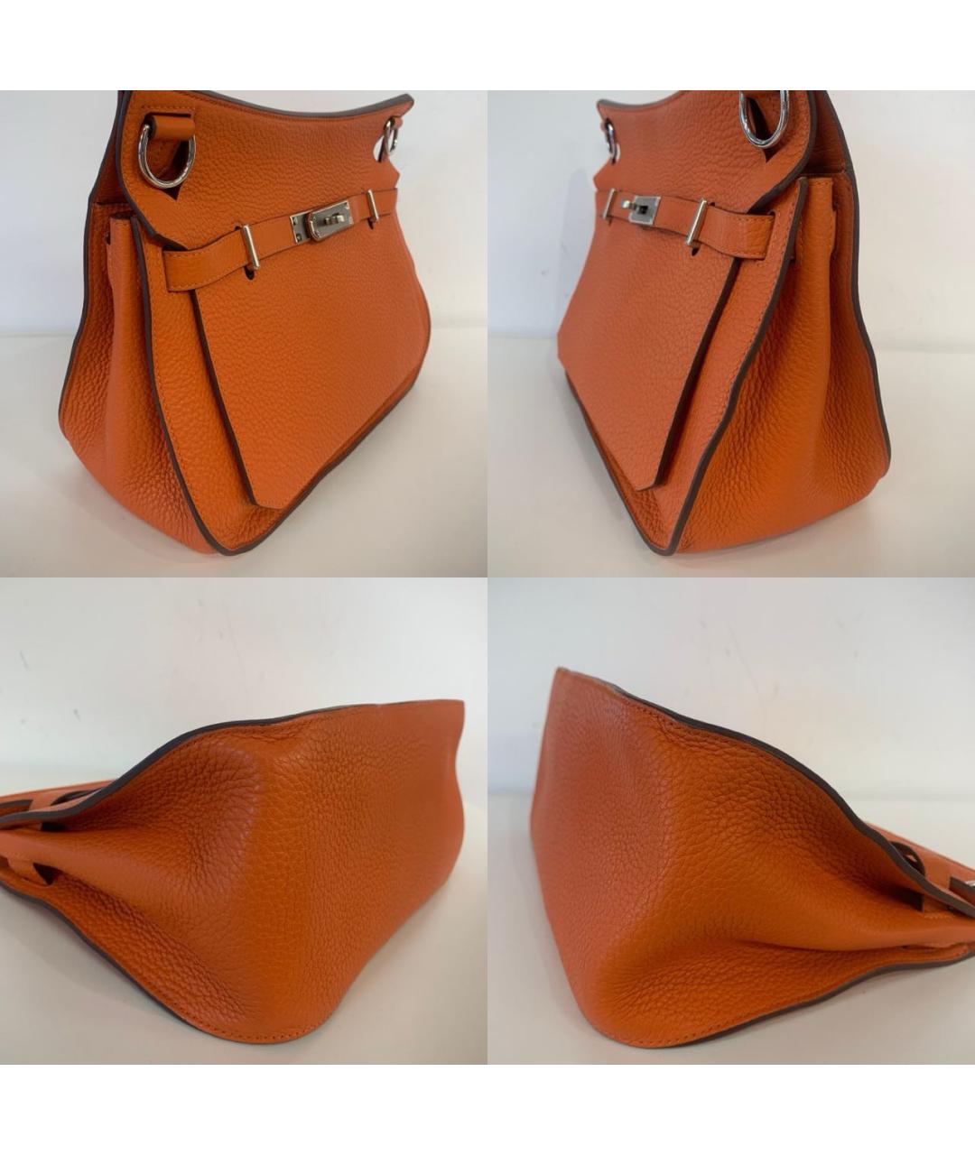 HERMES Оранжевая кожаная сумка через плечо, фото 3