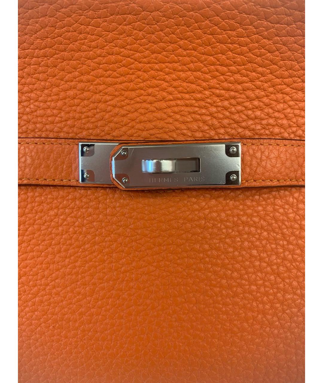 HERMES Оранжевая кожаная сумка через плечо, фото 4