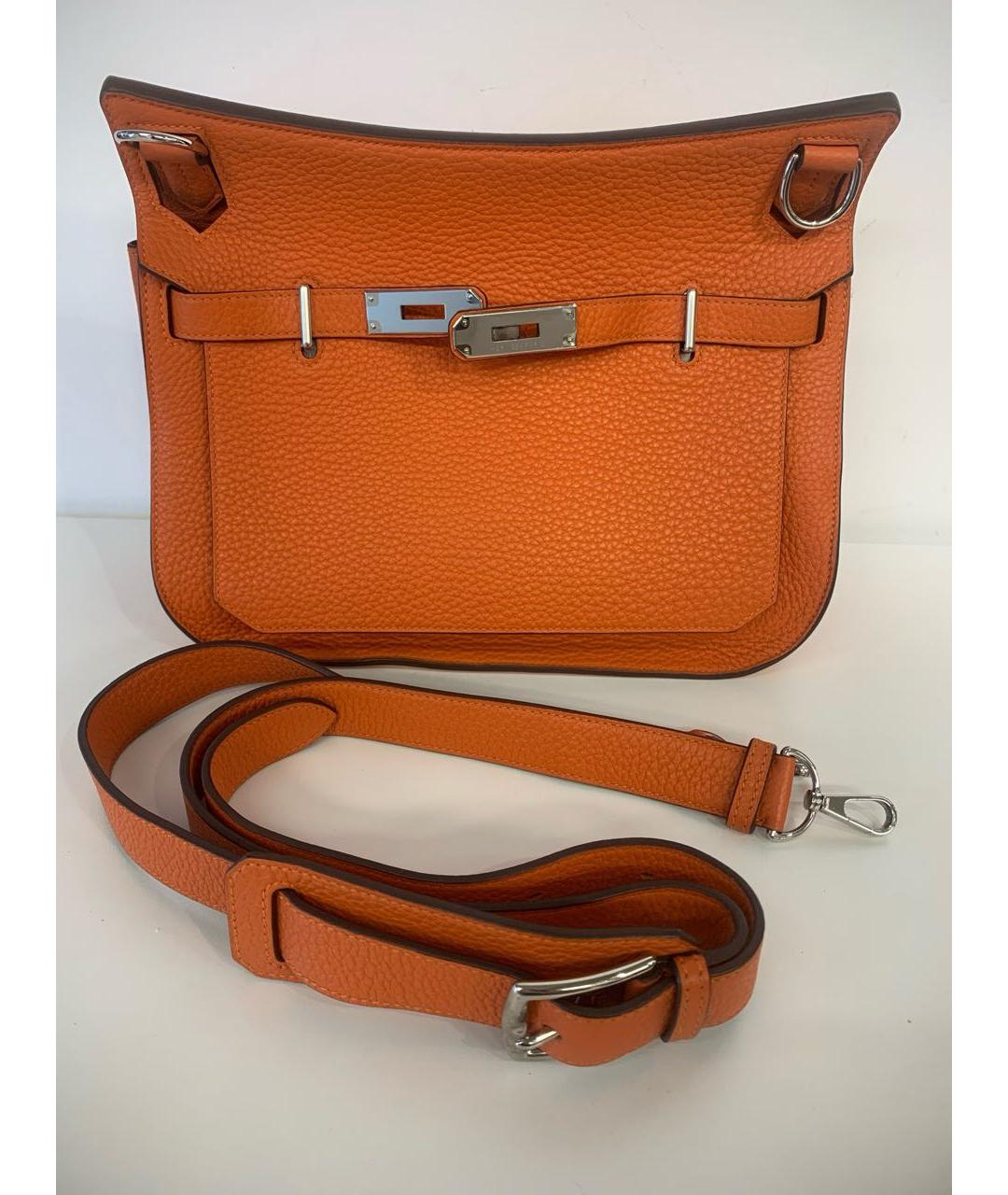 HERMES Оранжевая кожаная сумка через плечо, фото 8