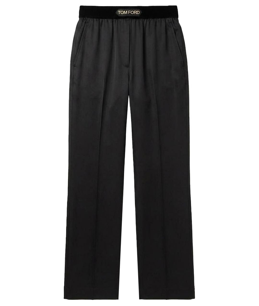 TOM FORD Черные шелковые прямые брюки, фото 1