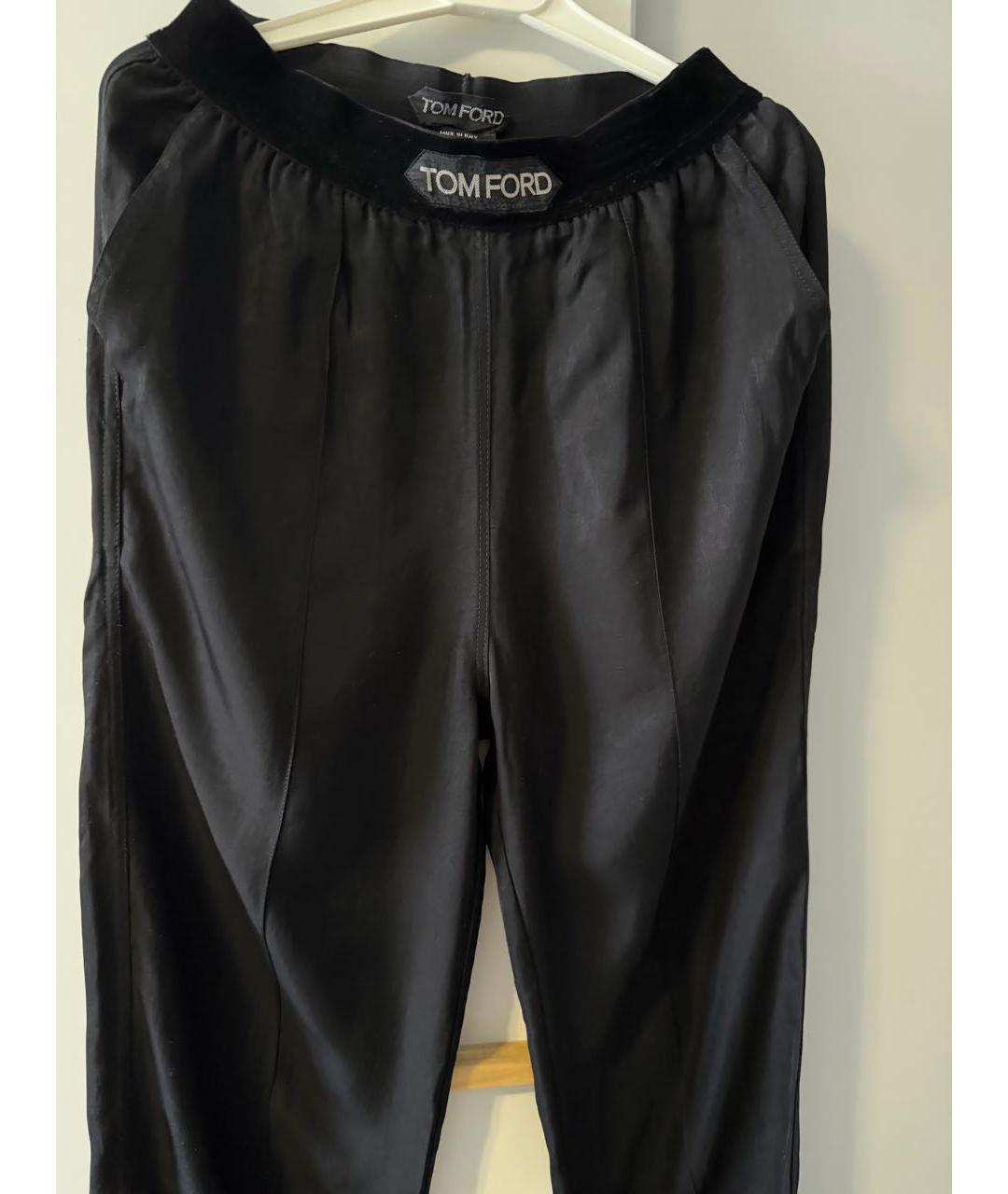 TOM FORD Черные шелковые прямые брюки, фото 3