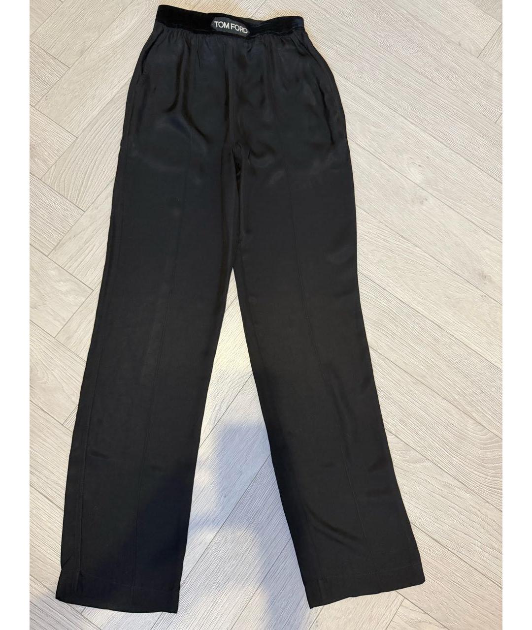 TOM FORD Черные шелковые прямые брюки, фото 4