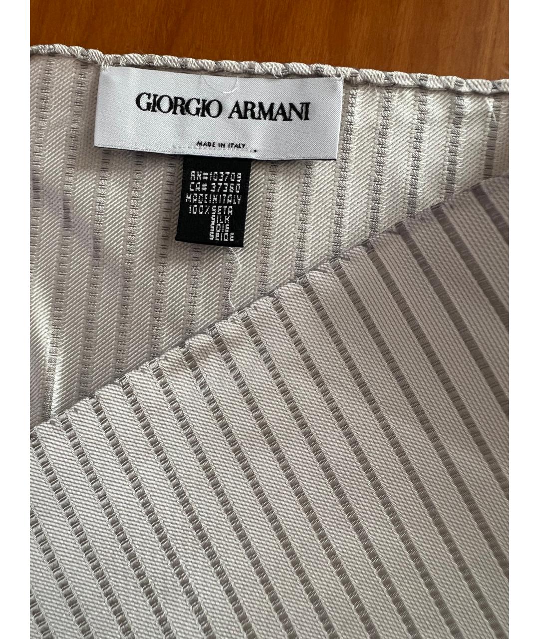 ARMANI COLLEZIONI Белый шелковый платок, фото 7