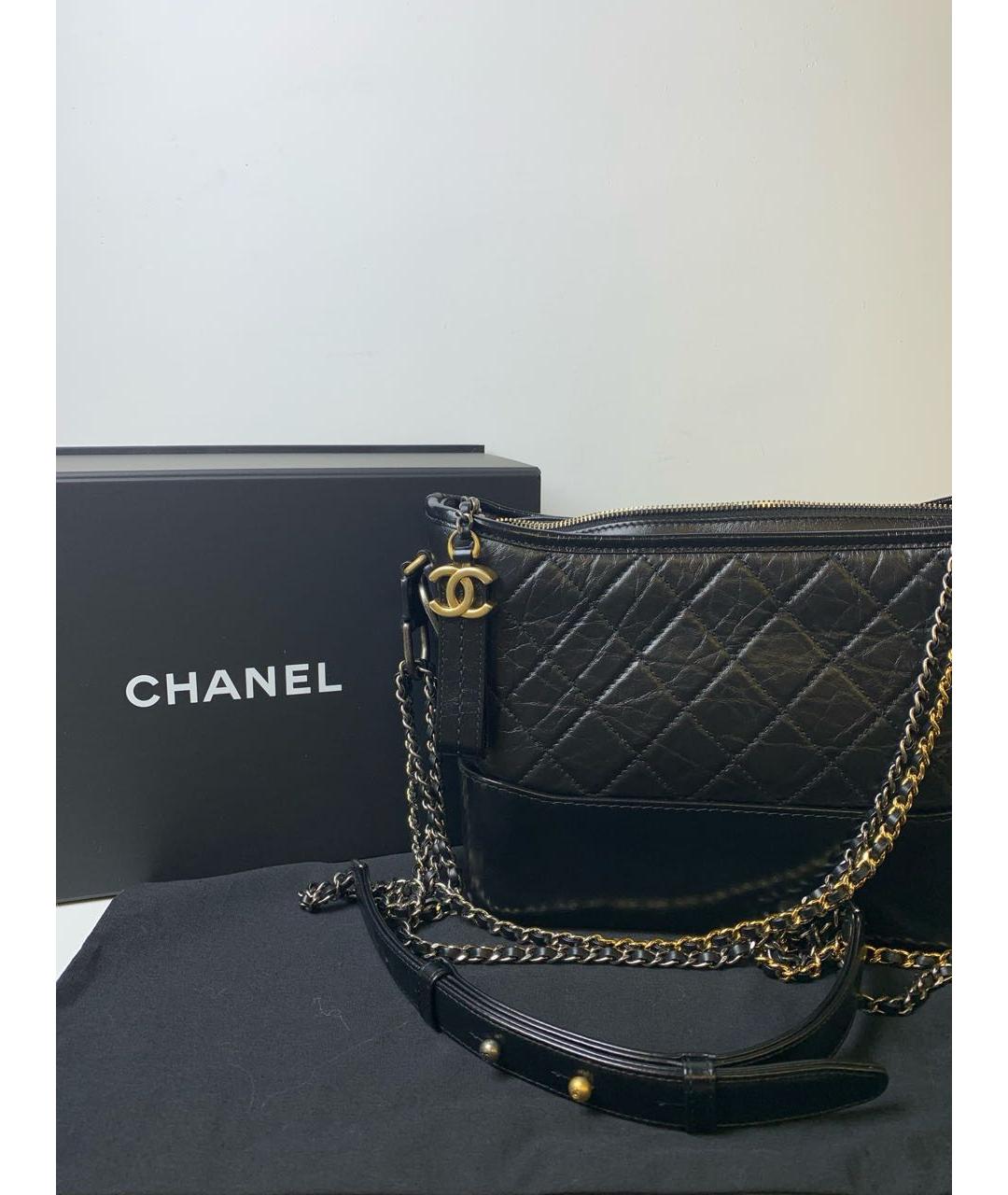 CHANEL Черная кожаная сумка через плечо, фото 8